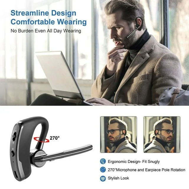 Audífono Bluetooth Manos Libres — Cancelación de Ruido Profesional