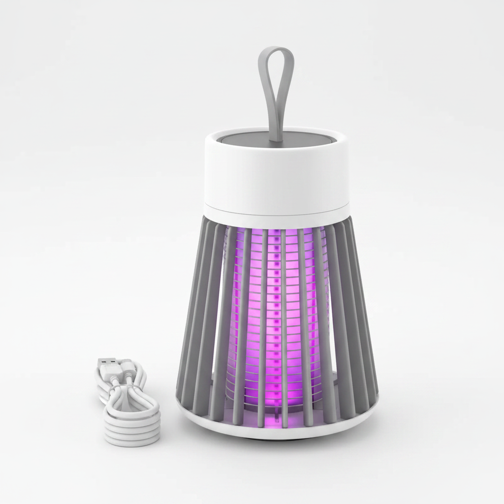 Lámpara mata mosquitos portátil USB fondo blanco